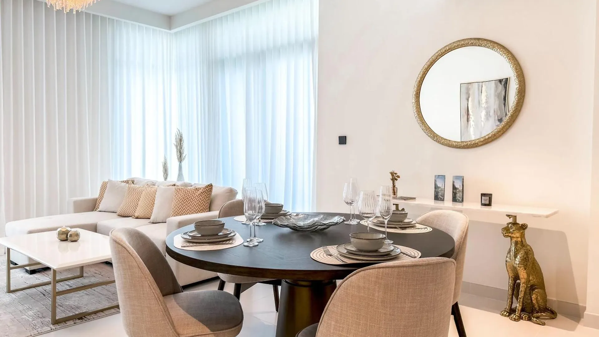 Apartmán Panoramic Escape With Private Beach, 2Br On High Floor Dubaj